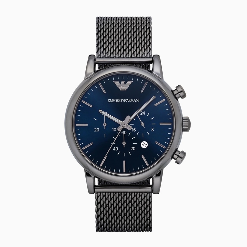 Emporio Armani MEN’S CHRONOGRAPH GUNMETAL STAINLESS STEEL WATCH